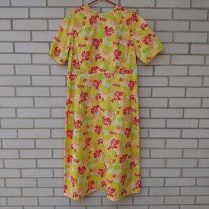 Amish Mennonite Cape Dress 43" Bust 40" Waist Handmade Modest Yellow Tropical